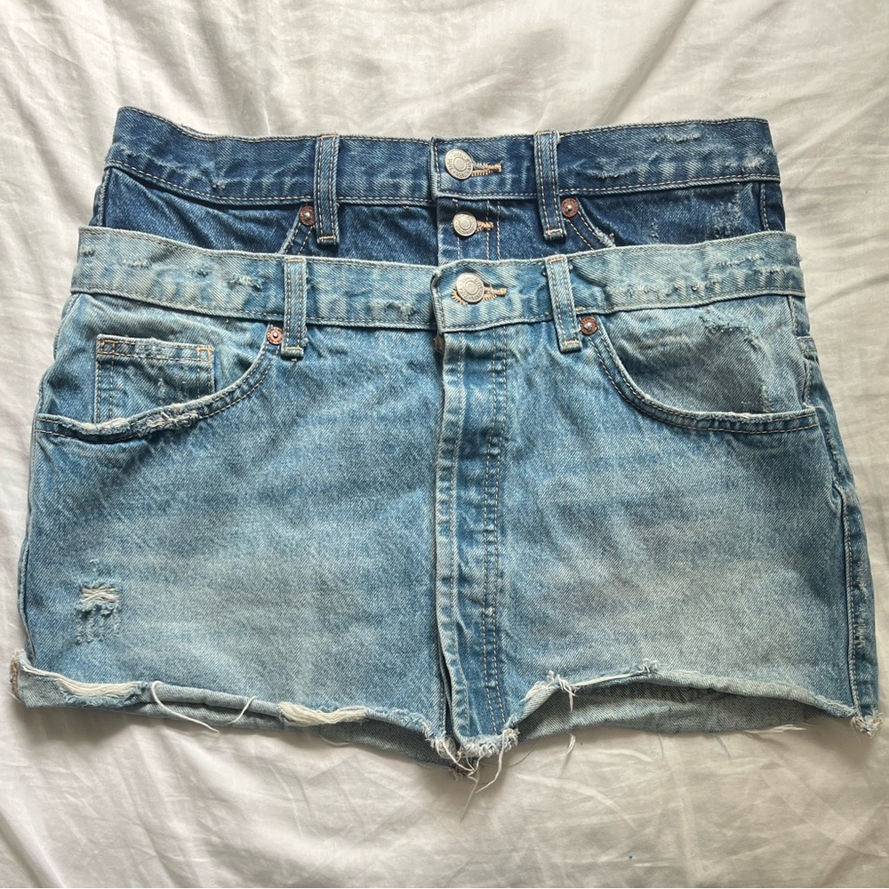 Zara Light Blue Denim Mini Skirt
